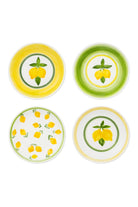 Feeling Good Inside-Lemon Splash Collection Handmade Seramik 4’lü Tatlı Tabağı Set-Tabak & Kase-1-Milagron.com