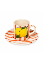 Feeling Good Inside-Orange Lemon Line Handled Coffee Set-Bardak-1-Milagron.com