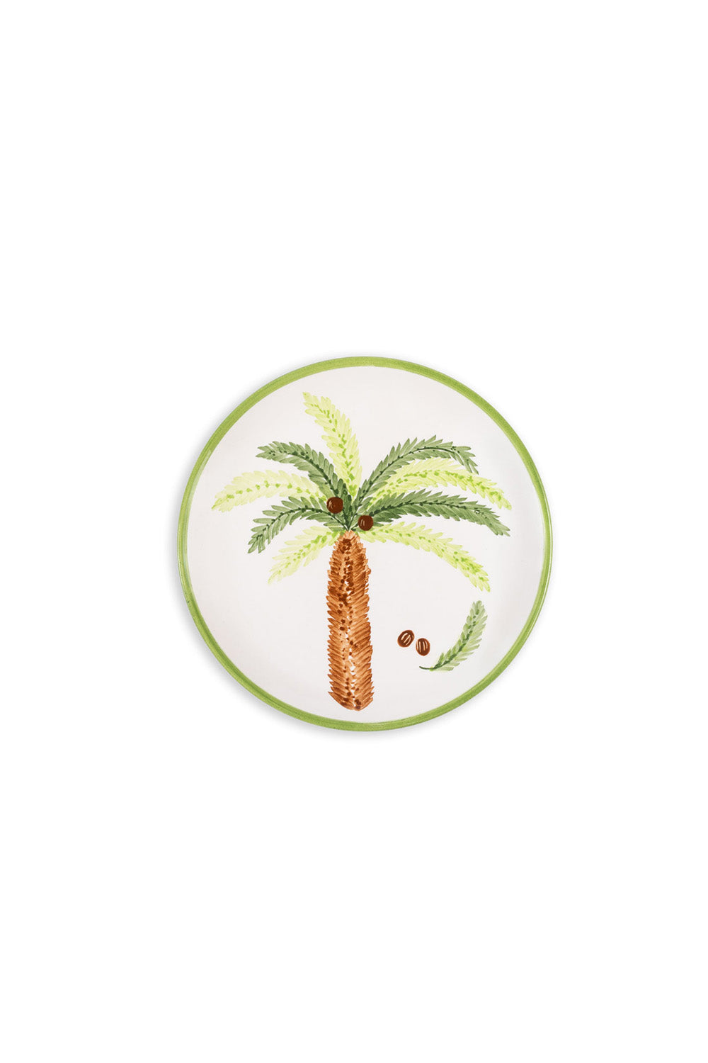 Feeling Good Inside-Palm Beach Seramik Yeşil Yemek Tabağı-Tabak & Kase-1-Milagron.com