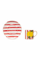 Feeling Good Inside-Red Lemon Line Handled Coffee Set-Bardak-4-Milagron.com