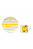 Feeling Good Inside-Yellow Lemon Line Handled Coffee Set-Bardak-2-Milagron.com