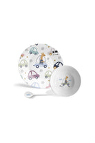Fern&Co-Kids Collection Funny Cars 3 Parça Yemek Seti-Tabak & Kase-1-Milagron.com