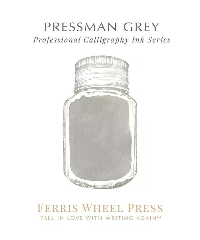 Ferris Wheel Press-Pressman Grey Kaligrafi Şişe Mürekkep 28 Ml-Şişe Mürekkep-2-Milagron.com