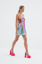 Fickle Hearts-Birdie Payetli Mini Ellbise-Elbise-4-Milagron.com