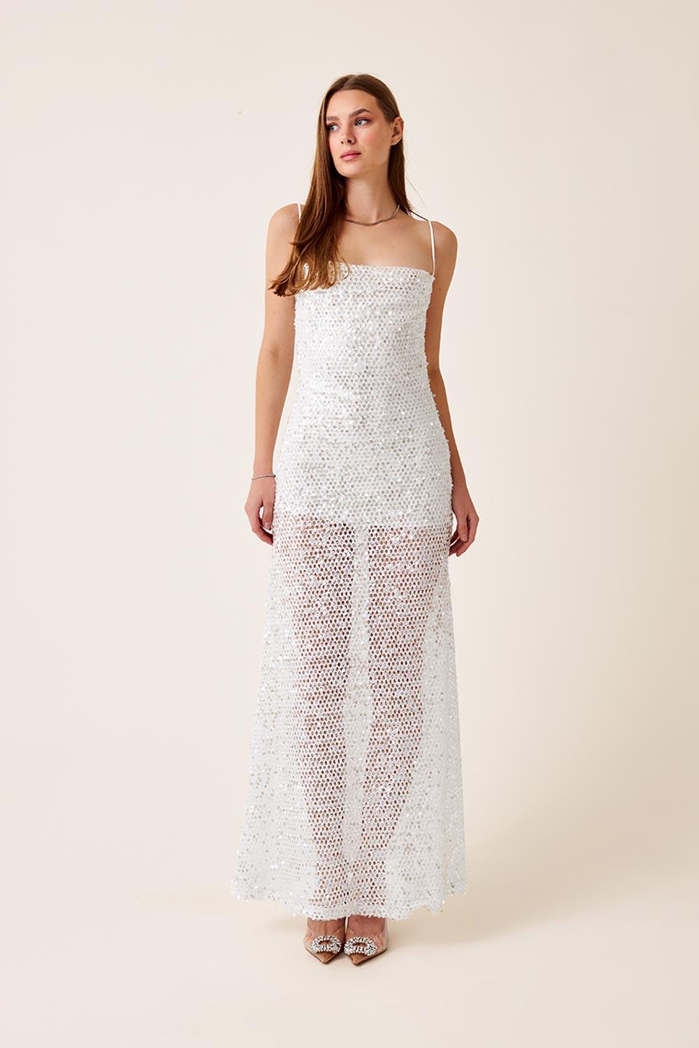 Fickle Hearts-Faerie Uzun Payetli Elbise-Elbise-1-Milagron.com