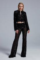 Fickle Hearts-Mazie Saçaklı Payetli Pantolon-Pantolon-1-Milagron.com