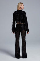 Fickle Hearts-Mazie Saçaklı Payetli Pantolon-Pantolon-2-Milagron.com