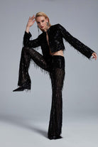 Fickle Hearts-Mazie Saçaklı Payetli Pantolon-Pantolon-6-Milagron.com