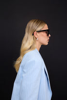 Selin Bebek Mavisi Taş Basklı Gabardin Oversize Blazer - 5