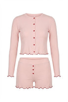 Liquide Amour Heart Shorts Set Pink