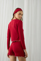 Liquide Amour Heart Shorts Set Red
