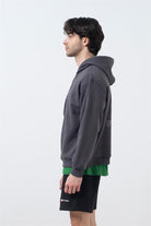Fifty Pieces-Antrasit Düşük Omuzlu Sırt Baskılı Hoodie-Sweatshirts & Hoodies-3-Milagron.com