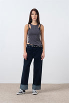 Fifty Pieces-Antrasit Halter Yaka Atlet-Top-4-Milagron.com