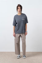 Fifty Pieces-Antrasit Oversize Asit Yıkamalı T-Shirt-T-Shirts-2-Milagron.com
