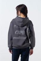 Fifty Pieces-Antrasit Oversize Sırt Baskılı Hoodie-Sweatshirts & Hoodies-3-Milagron.com