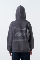 Fifty Pieces-Antrasit Oversize Sırt Baskılı Hoodie-Sweatshirts & Hoodies-4-Milagron.com
