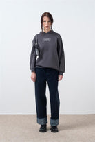 Fifty Pieces-Antrasit Oversize Sırt Baskılı Hoodie-Sweatshirts & Hoodies-5-Milagron.com