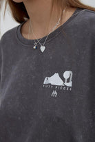 Fifty Pieces-Antrasit Sırt Baskılı Yıkamalı Oversize T-Shirt-T-Shirts-3-Milagron.com
