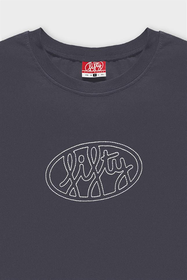 Fifty Pieces-Antrasit Uzun Kollu Oversize T-Shirt-T-Shirts-6-Milagron.com