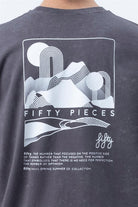 Fifty Pieces-Antrasit Yıkamalı Sırt Baskılı T-Shirt-T-shirts-6-Milagron.com