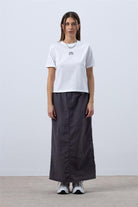 Fifty Pieces-Beyaz Düşük Omuzlu Basic T-Shirt-T-shirts-3-Milagron.com