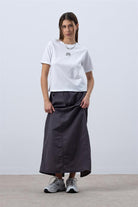 Fifty Pieces-Beyaz Düşük Omuzlu Basic T-Shirt-T-shirts-4-Milagron.com