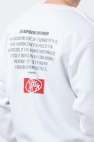 Fifty Pieces-Beyaz Düşük Omuzlu Sırt Baskılı Sweatshirt-Sweatshirts & Hoodies-4-Milagron.com