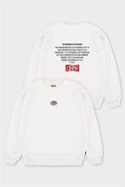 Fifty Pieces-Beyaz Düşük Omuzlu Sırt Baskılı Sweatshirt-Sweatshirts & Hoodies-6-Milagron.com
