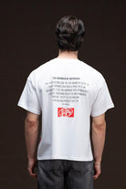 Fifty Pieces-Beyaz Düşük Omuzlu Sırt Baskılı T-Shirt-T-Shirts-3-Milagron.com