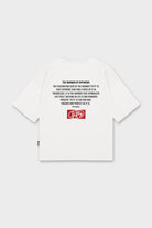 Fifty Pieces-Beyaz Düşük Omuzlu Sırt Baskılı T-Shirt-T-Shirts-9-Milagron.com