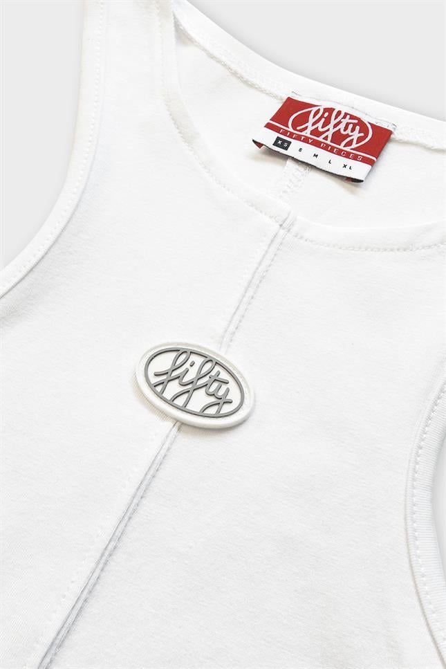 Fifty Pieces-Beyaz Halter Yaka Atlet-Top-6-Milagron.com