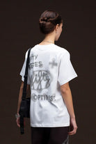 Fifty Pieces-Beyaz Loose Fit Sırt Baskılı T-Shirt-T-Shirts-2-Milagron.com