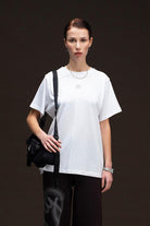 Fifty Pieces-Beyaz Loose Fit Sırt Baskılı T-Shirt-T-Shirts-4-Milagron.com