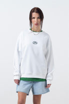 Fifty Pieces-Beyaz Oversize Sırt Baskılı Sweatshirt-Sweatshirts & Hoodies-1-Milagron.com