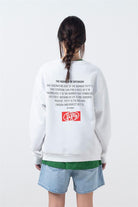 Fifty Pieces-Beyaz Oversize Sırt Baskılı Sweatshirt-Sweatshirts & Hoodies-2-Milagron.com