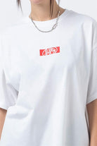 Fifty Pieces-Beyaz Oversize Sırt Baskılı T-Shirt-T-Shirts-3-Milagron.com