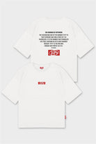 Fifty Pieces-Beyaz Oversize Sırt Baskılı T-Shirt-T-Shirts-4-Milagron.com