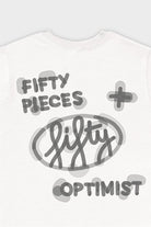 Fifty Pieces-Beyaz Regular Fit Sırt Baskılı T-Shirt-T-Shirts-9-Milagron.com