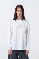 Fifty Pieces-Beyaz Uzun Kollu Oversize T-Shirt-T-Shirts-1-Milagron.com