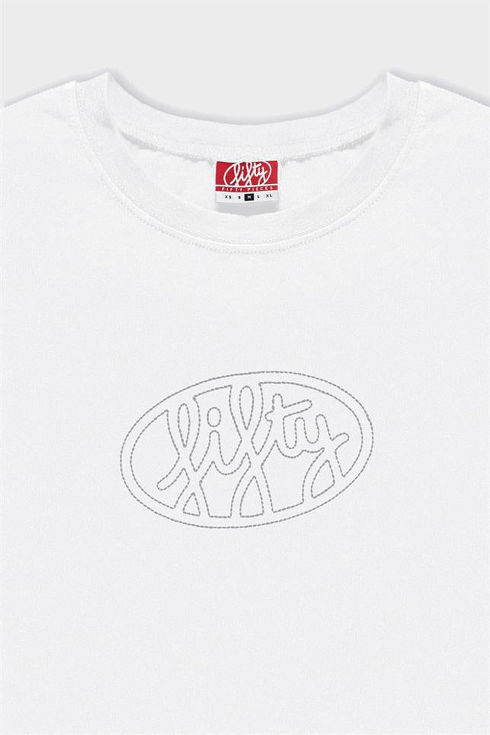 Fifty Pieces-Beyaz Uzun Kollu Oversize T-Shirt-T-Shirts-5-Milagron.com