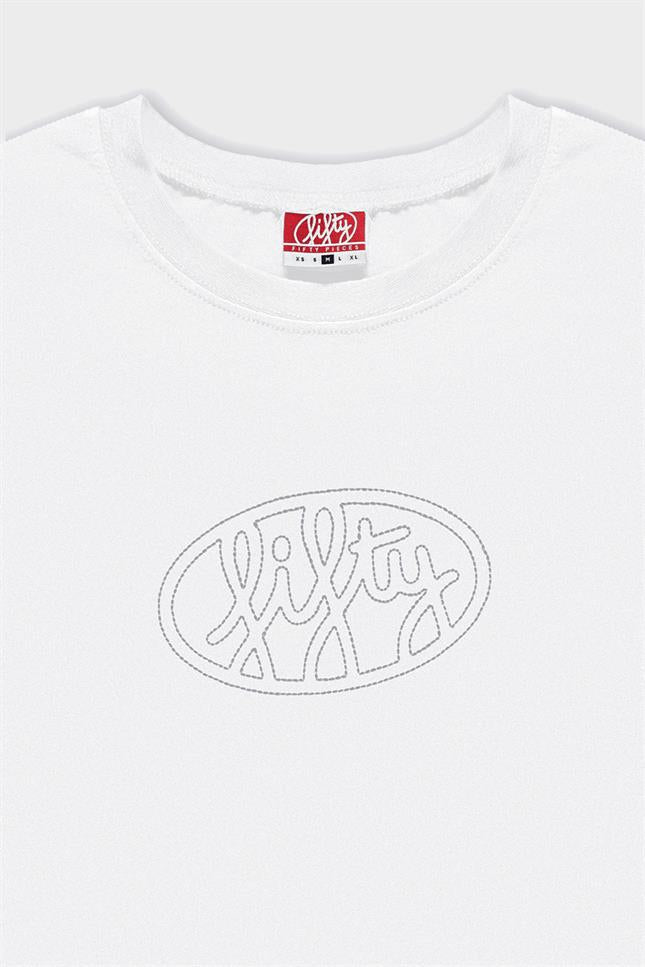 Fifty Pieces-Beyaz Uzun Kollu Oversize T-Shirt-T-Shirts-5-Milagron.com