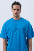 Fifty Pieces-Canlı Mavi Core Düşük Omuzlu T-Shirt-T-Shirts-1-Milagron.com