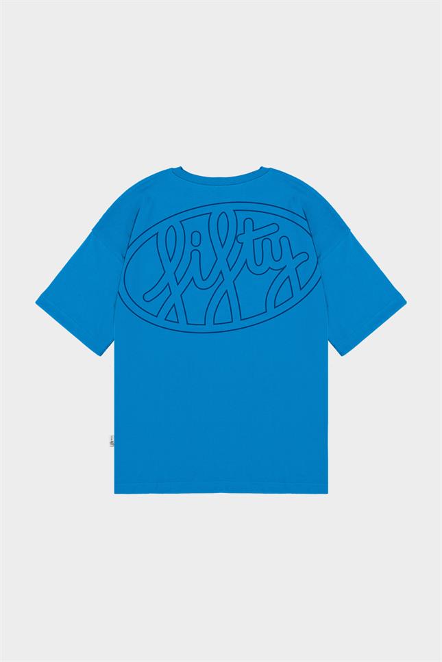 Fifty Pieces-Canlı Mavi Core Düşük Omuzlu T-Shirt-T-Shirts-6-Milagron.com