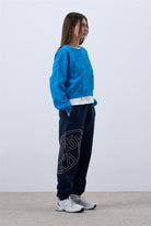 Fifty Pieces-Canlı Mavi Core Mid Length Sweatshirt-Sweatshirts & Hoodies-4-Milagron.com