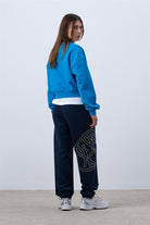 Fifty Pieces-Canlı Mavi Core Mid Length Sweatshirt-Sweatshirts & Hoodies-5-Milagron.com