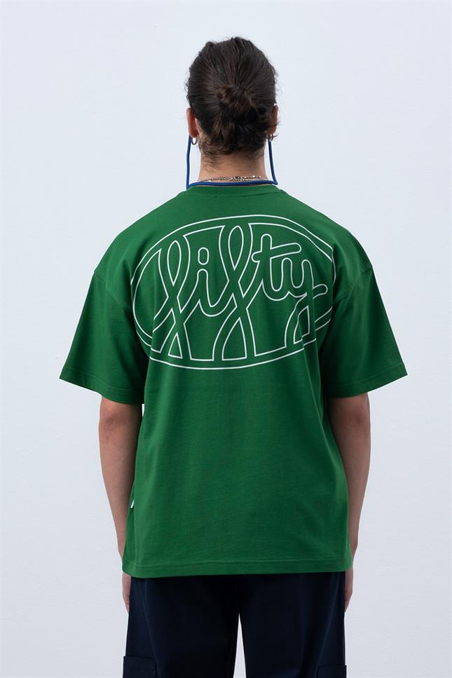 Fifty Pieces-Canlı Yeşil Core Düşük Omuzlu T-Shirt-T-Shirts-3-Milagron.com