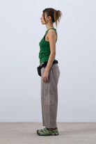 Fifty Pieces-Canlı Yeşil Core Kontrast Dikişli Halter Yaka Atlet-Top-7-Milagron.com