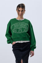 Fifty Pieces-Canlı Yeşil Core Mid Length Sweatshirt-Sweatshirts & Hoodies-2-Milagron.com