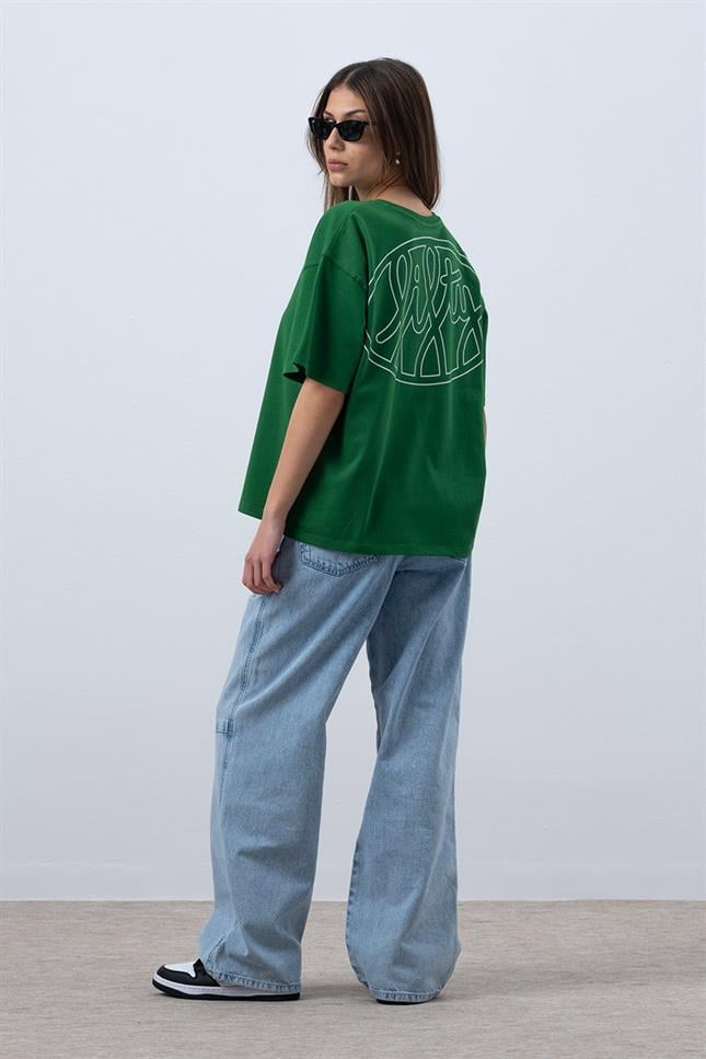 Fifty Pieces-Canlı Yeşil Core Oversize T-Shirt-T-Shirts-6-Milagron.com