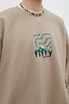 Erkek Boz Oversize Yıkamalı Sweatshirt